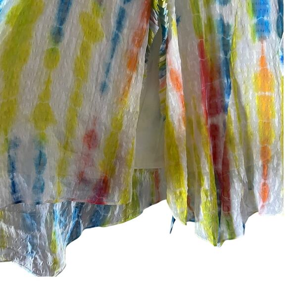 Tanya Taylor Teresa Tie Dye  Asymmetrical Silk Blend Midi Skirt Size 8 - Picture 6 of 12
